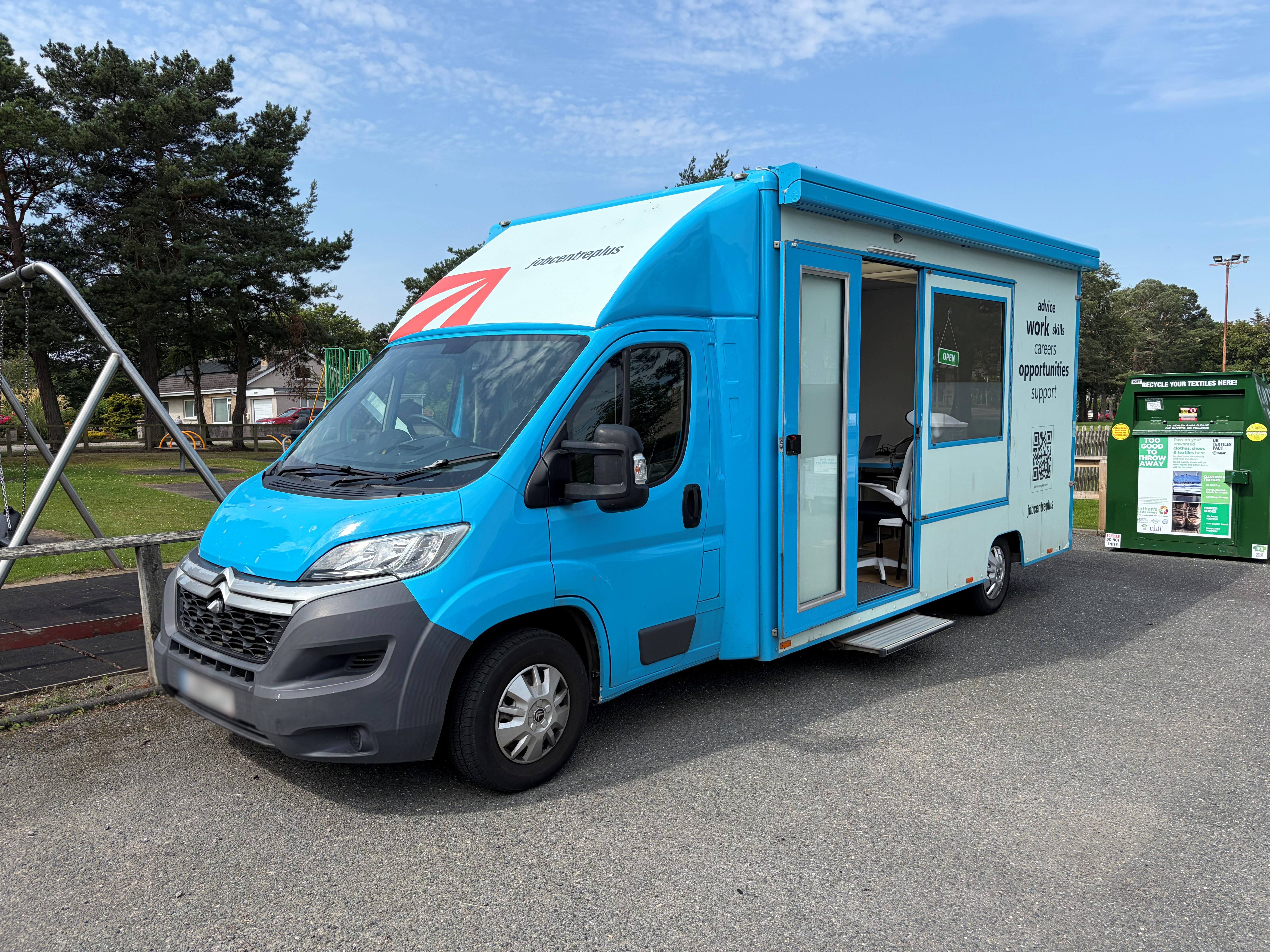 Jobcentre van in park